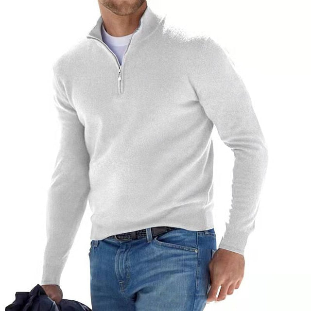 Lennox – Merino V-hals Trui Met Rits