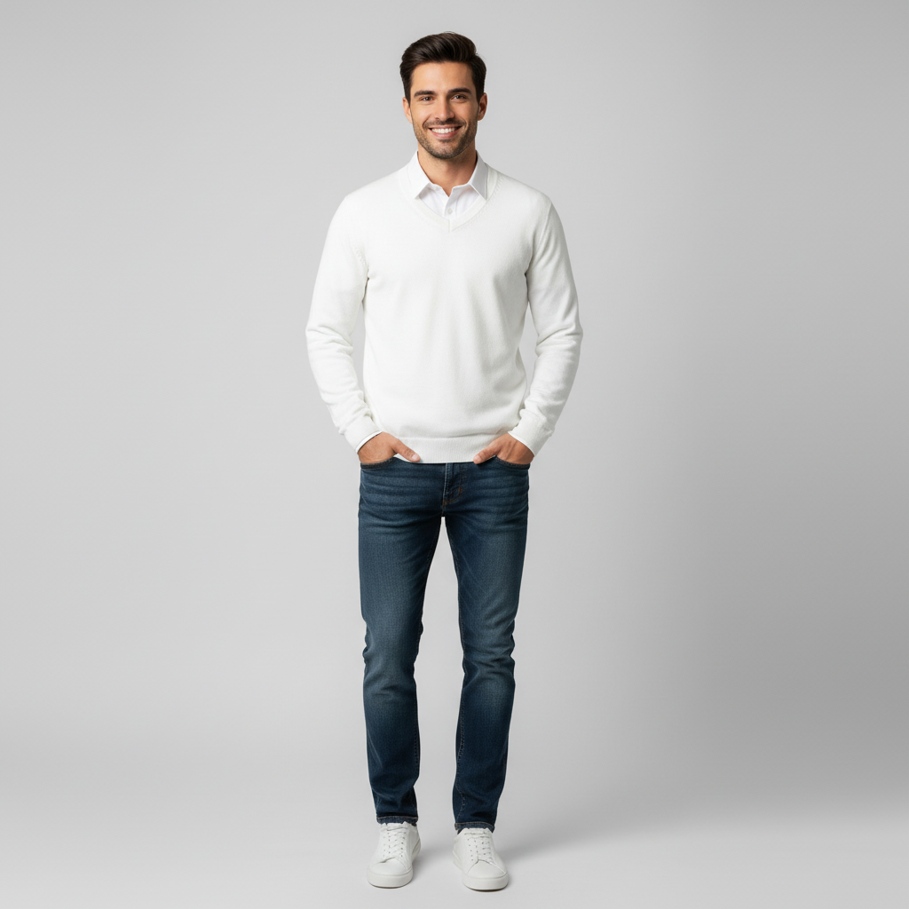 Noah Olympia kasjmier trui met V-hals voor heren – luxe en stijlvol