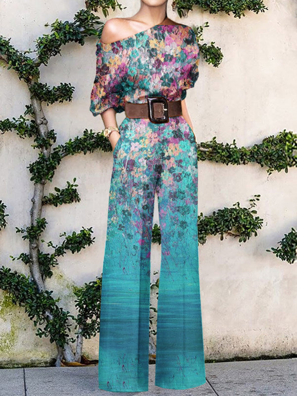 Elegante dames jumpsuit met print, stijlvolle en comfortabele outfit