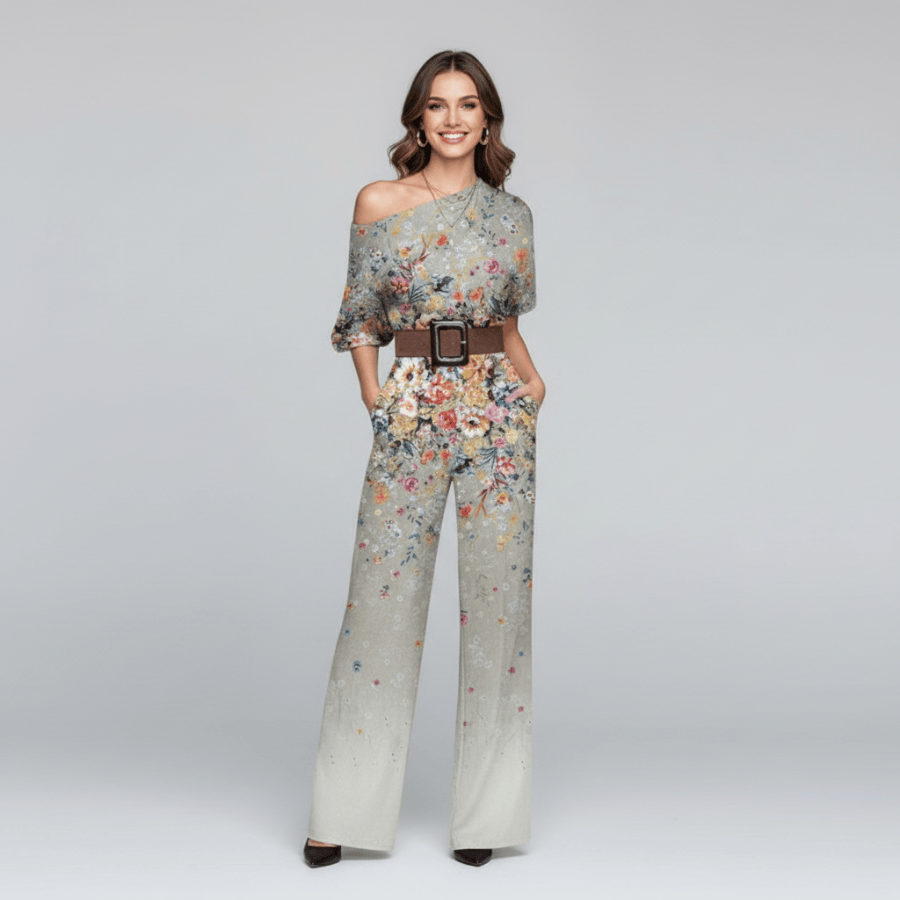 Elegante dames jumpsuit met print, stijlvolle en comfortabele outfit