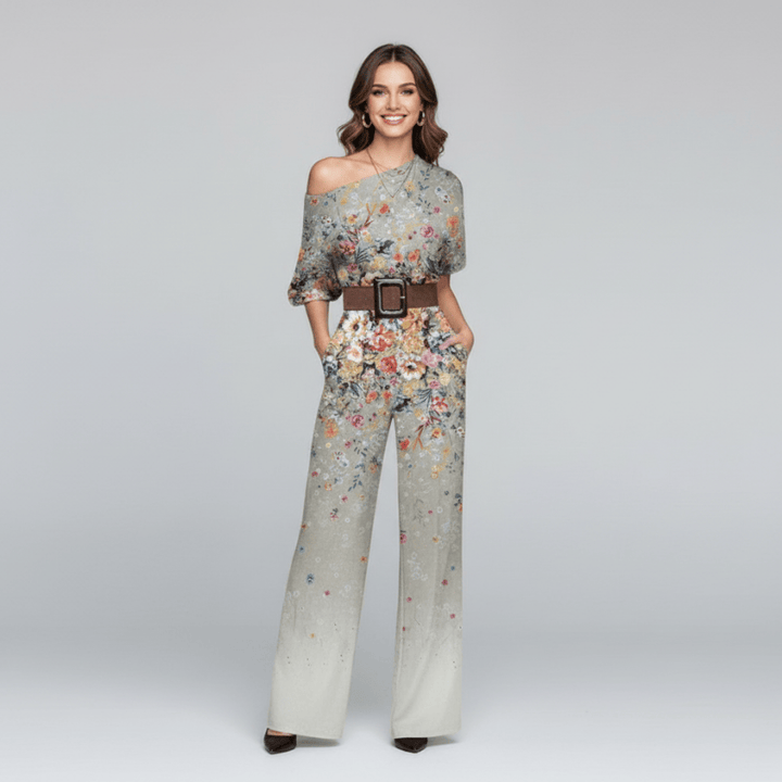 Elegante dames jumpsuit met print, stijlvolle en comfortabele outfit