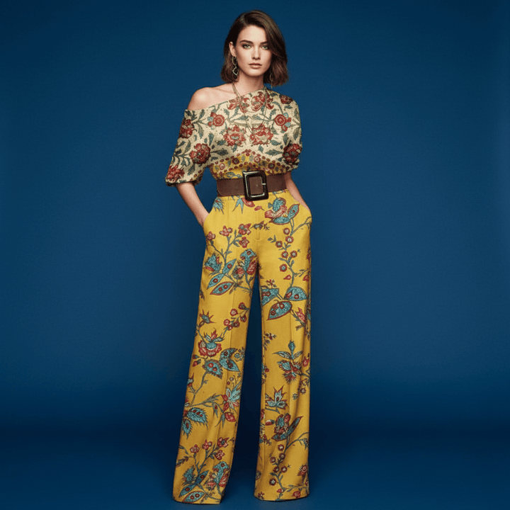 Elegante dames jumpsuit met print, stijlvolle en comfortabele outfit