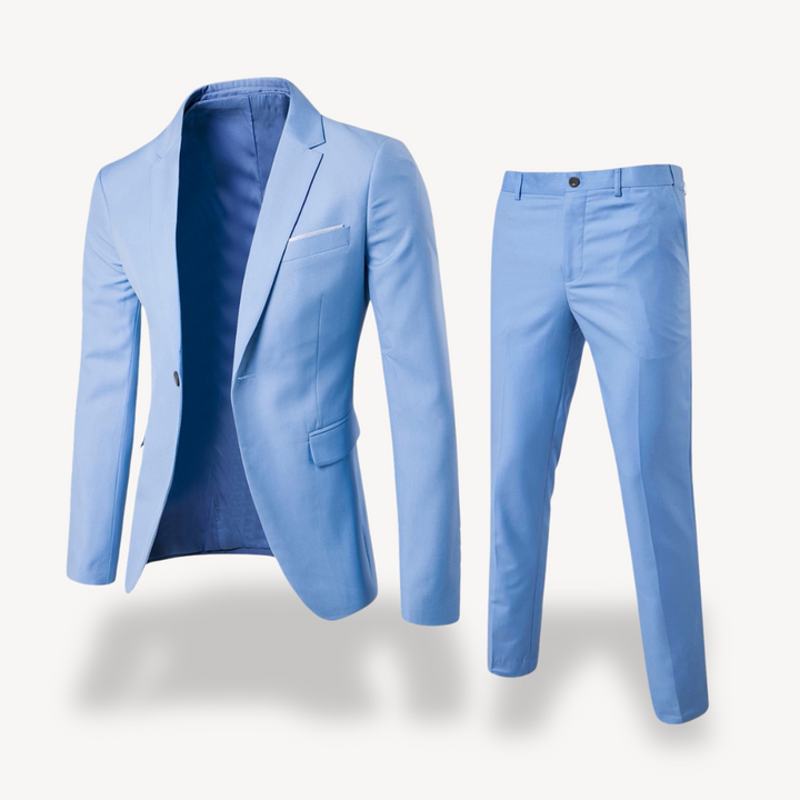 Heren tweedelig pak van luxe stof, slank model, stijlvol en elegant