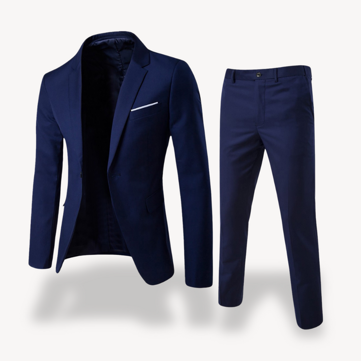 Heren tweedelig pak van luxe stof, slank model, stijlvol en elegant