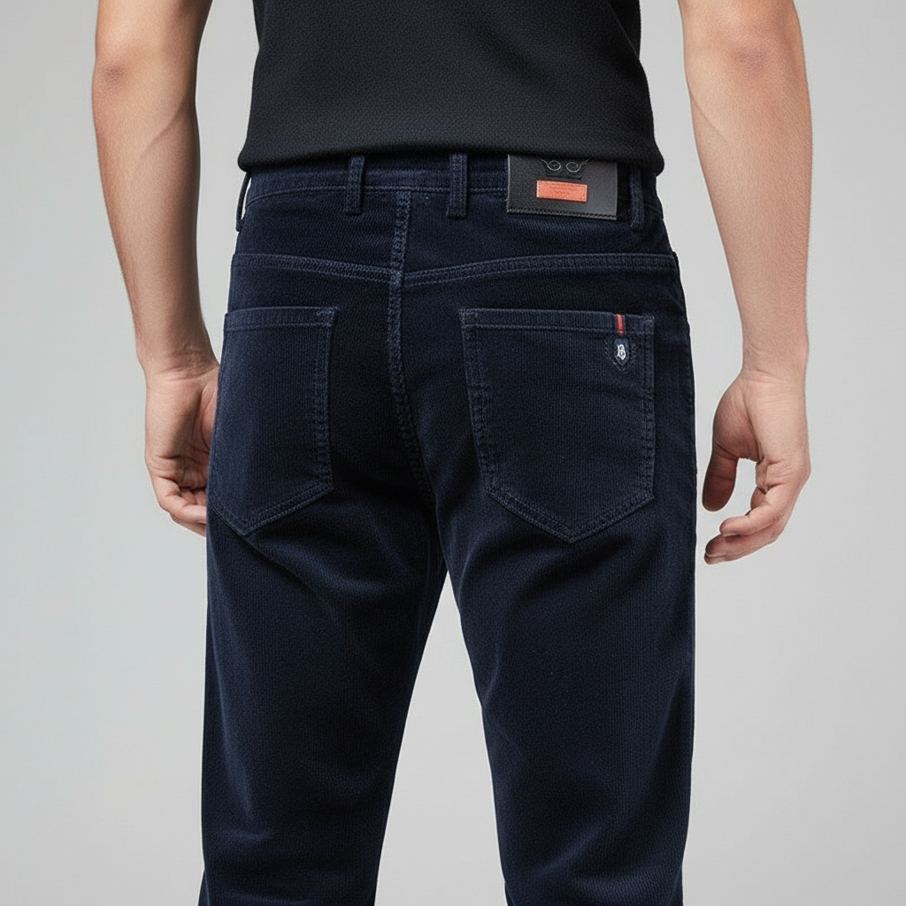 Herenbroek van corduroy met zakken, stijlvol en comfortabel