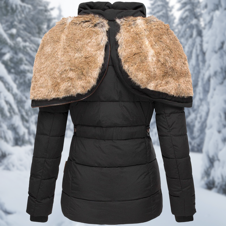 Elegante dames winterjas in luxe en warme stijl 