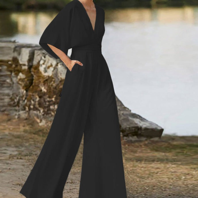Elegante dames jumpsuit met V-hals en flatterende taille