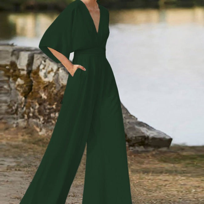 Elegante dames jumpsuit met V-hals en flatterende taille