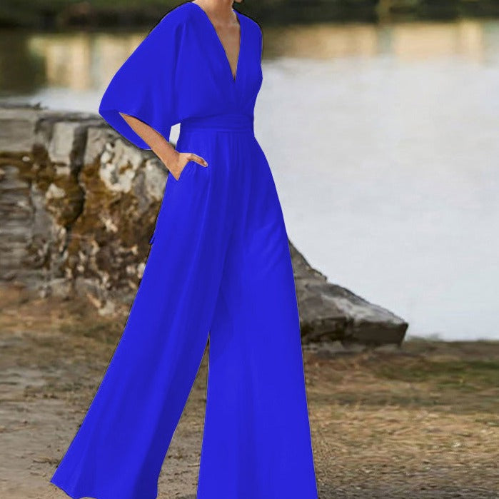 Elegante dames jumpsuit met V-hals en flatterende taille