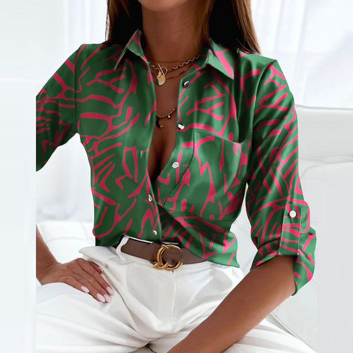 Marije – Elegante Blouse Met Omlegkragen