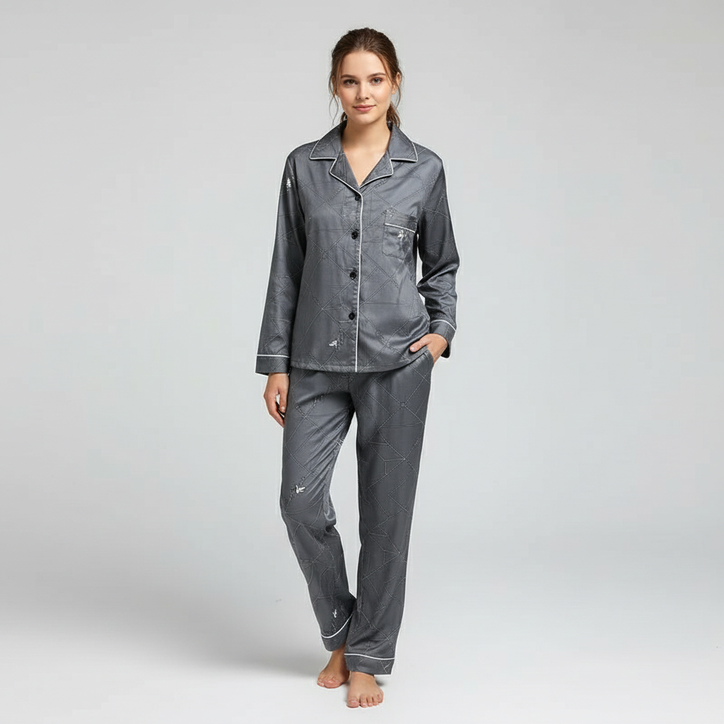 Heren pyjamaset met shirt en knoopsluiting, Rex-model
