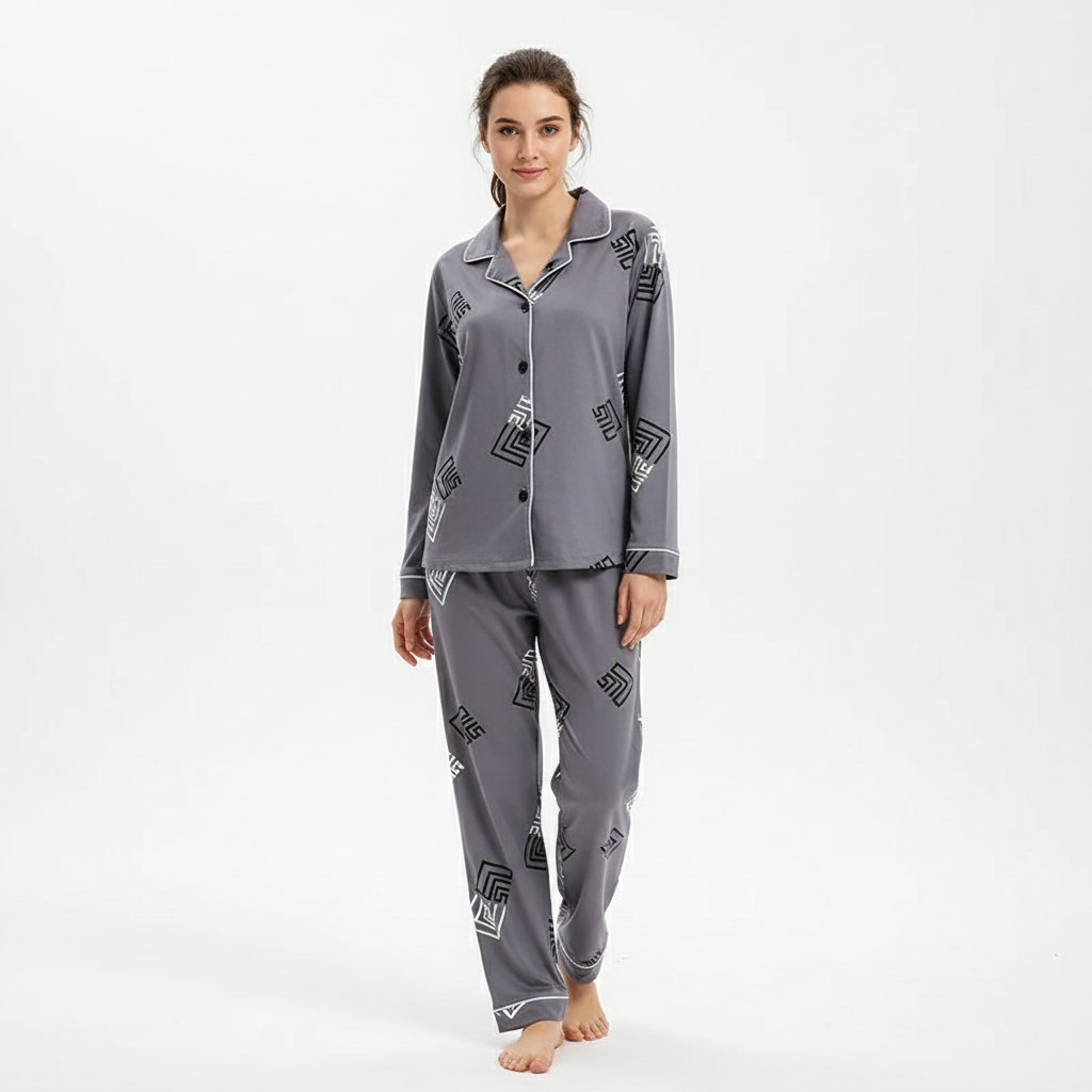 Heren pyjamaset met shirt en knoopsluiting, Rex-model