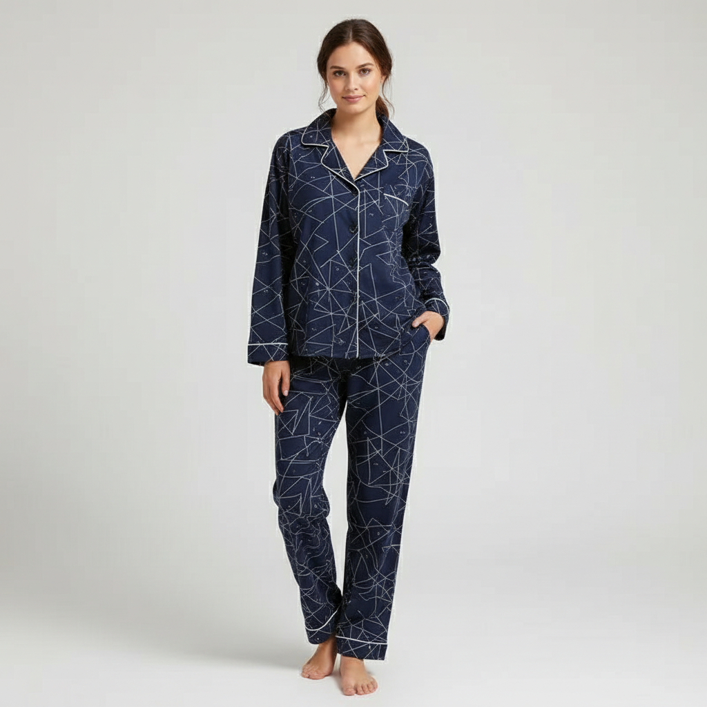 Heren pyjamaset met shirt en knoopsluiting, Rex-model