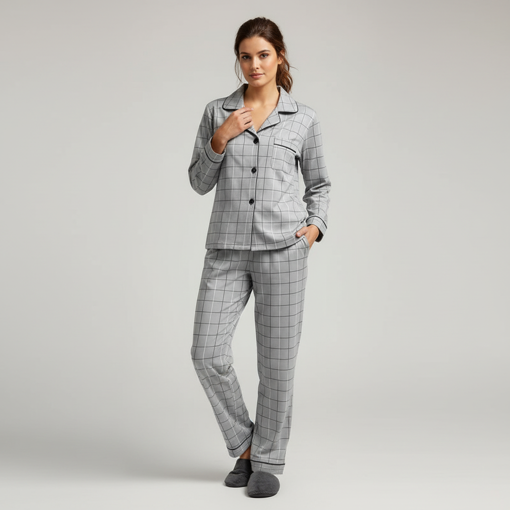 Heren pyjamaset met shirt en knoopsluiting, Rex-model