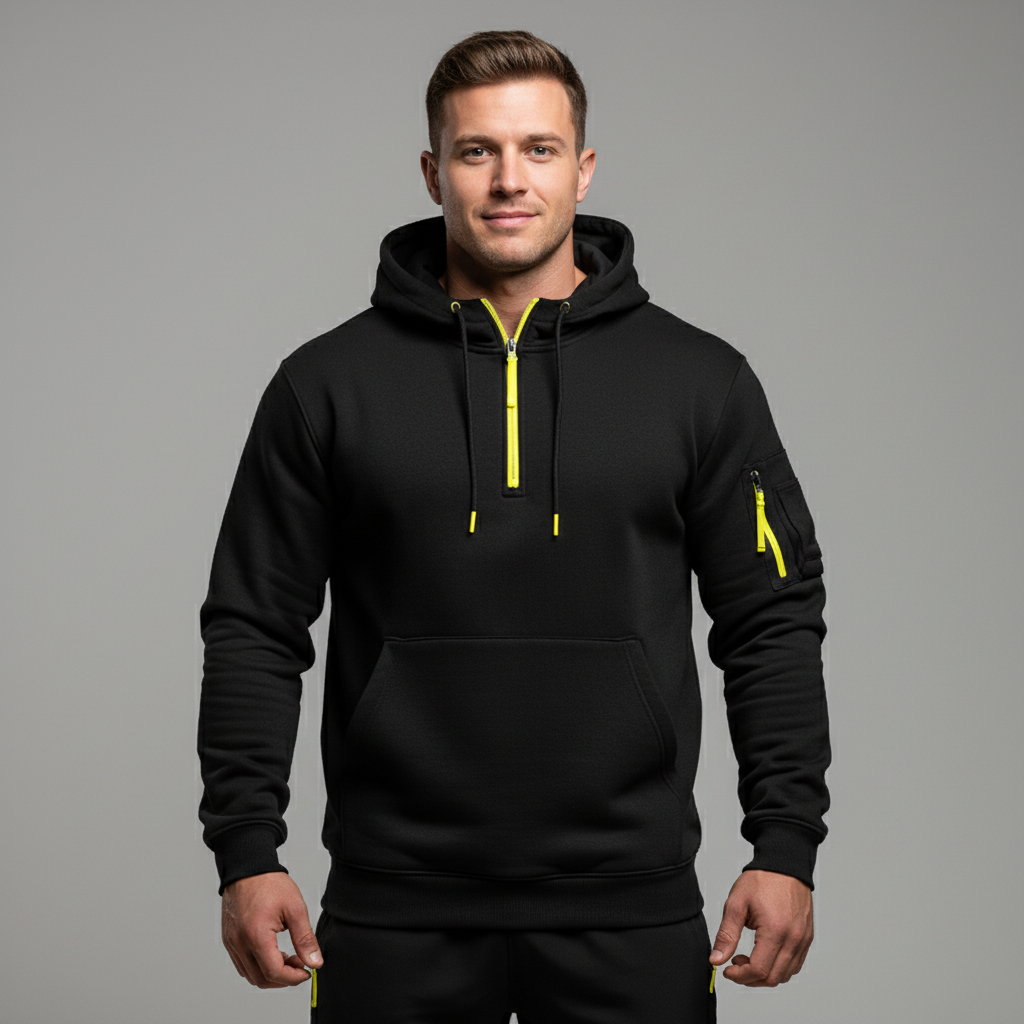 Heren hoodie met ritssluiting in casual stijl