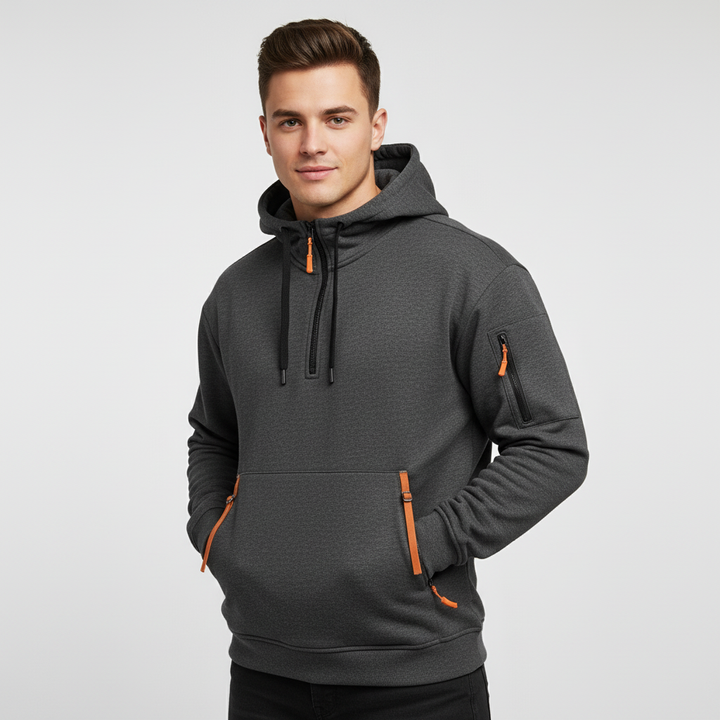 Heren hoodie met ritssluiting in casual stijl