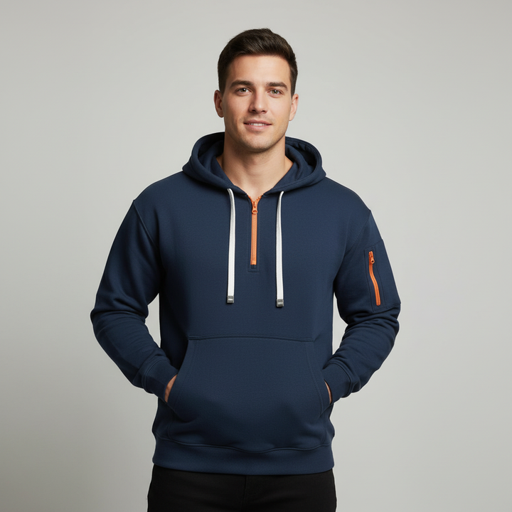 Heren hoodie met ritssluiting in casual stijl