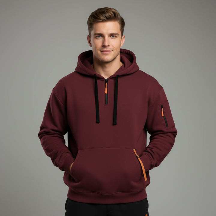 Heren hoodie met ritssluiting in casual stijl