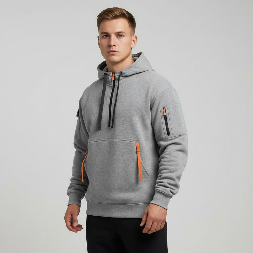 Heren hoodie met ritssluiting in casual stijl