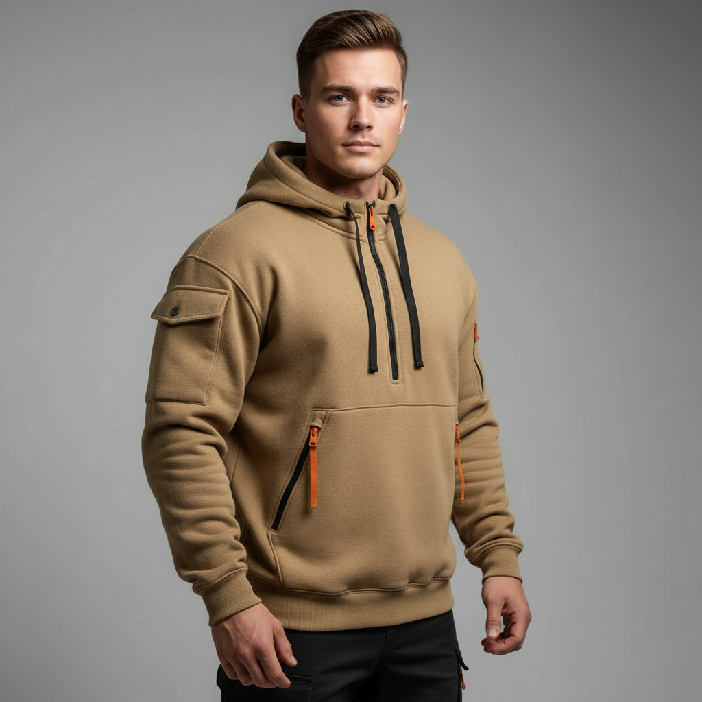Heren hoodie met ritssluiting in casual stijl
