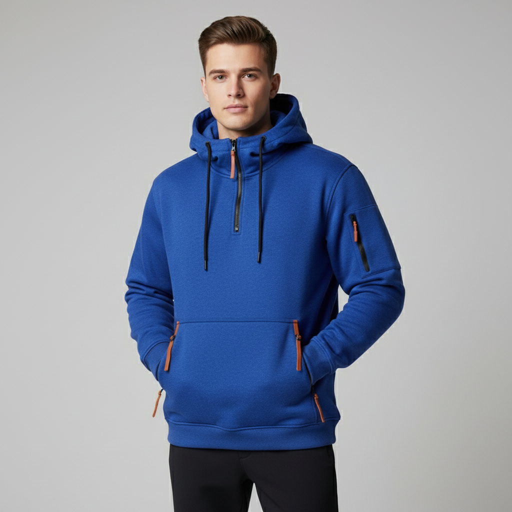 Heren hoodie met ritssluiting in casual stijl