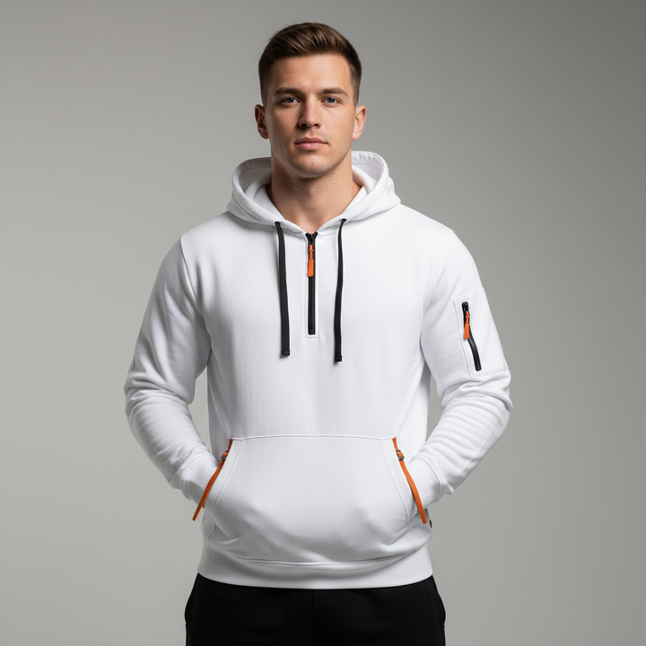 Heren hoodie met ritssluiting in casual stijl