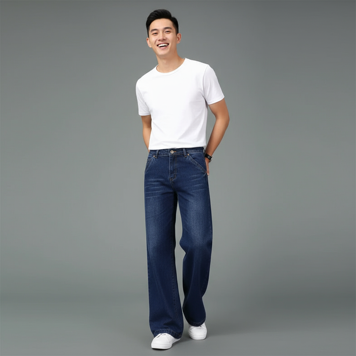 Lenoriva Xavier retro herenbroek met wijde pijpen