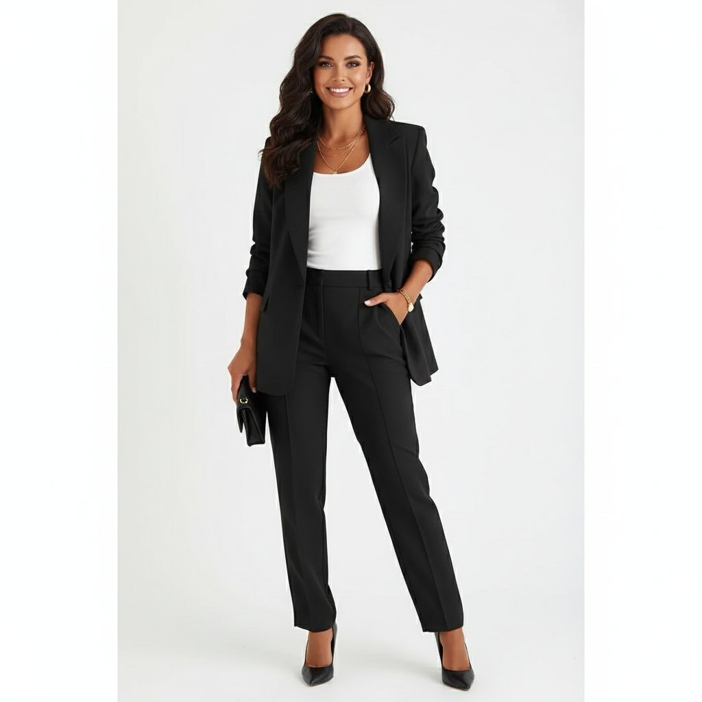 damespak met blazer en broek – elegant en veelzijdig voor werk en avond