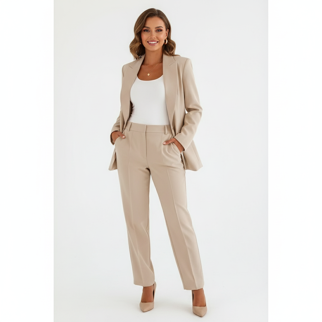 damespak met blazer en broek – elegant en veelzijdig voor werk en avond