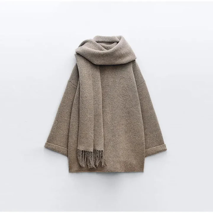 Isolde – Wool Coat met Sjaal