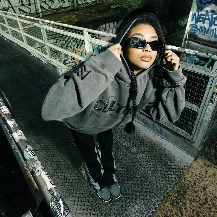 Sky – Uniseks Hoodie Met Rhinestone Details
