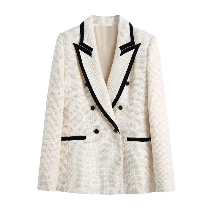 Eveline – Double-breasted Blazer Met Contrasterende Details