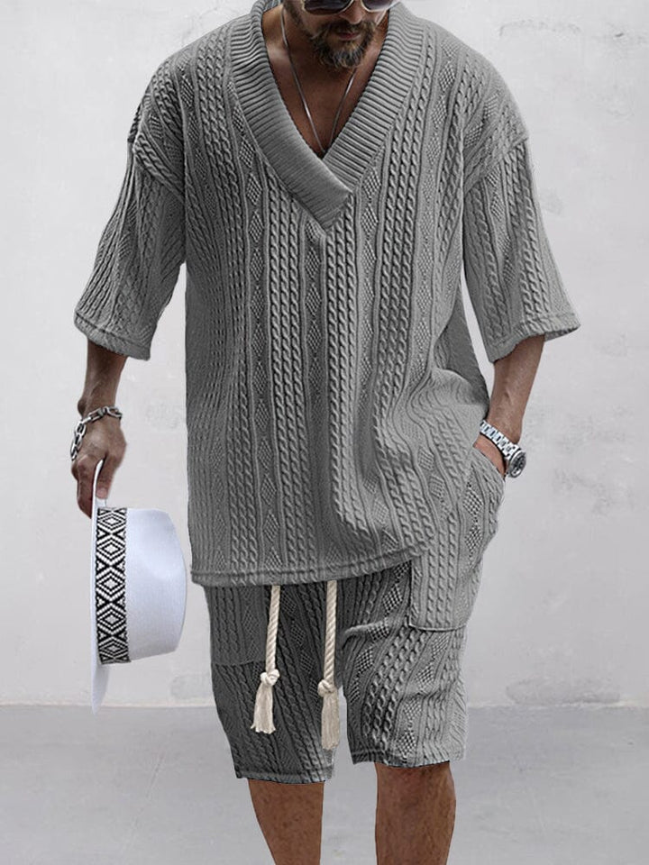 Joris – casual kabel gebreide t-shirt set