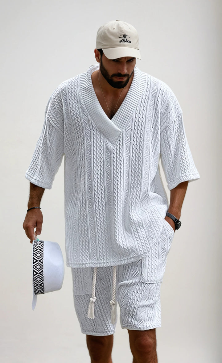Joris – casual kabel gebreide t-shirt set