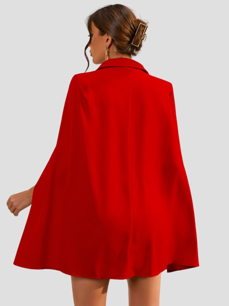 Valentina – Cape Blazer Jurk Met Gouden Details