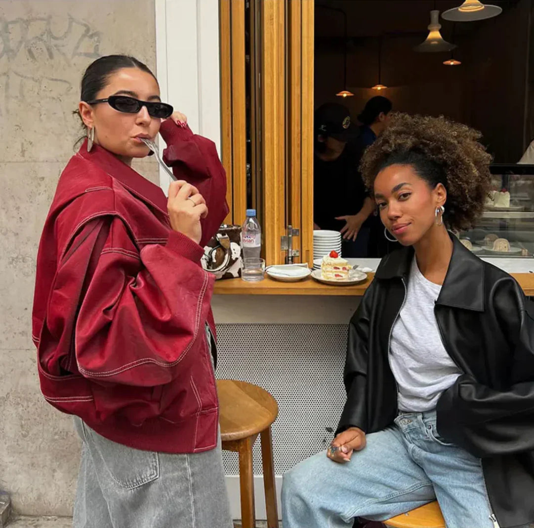 Vivien – Oversized Leren Jas