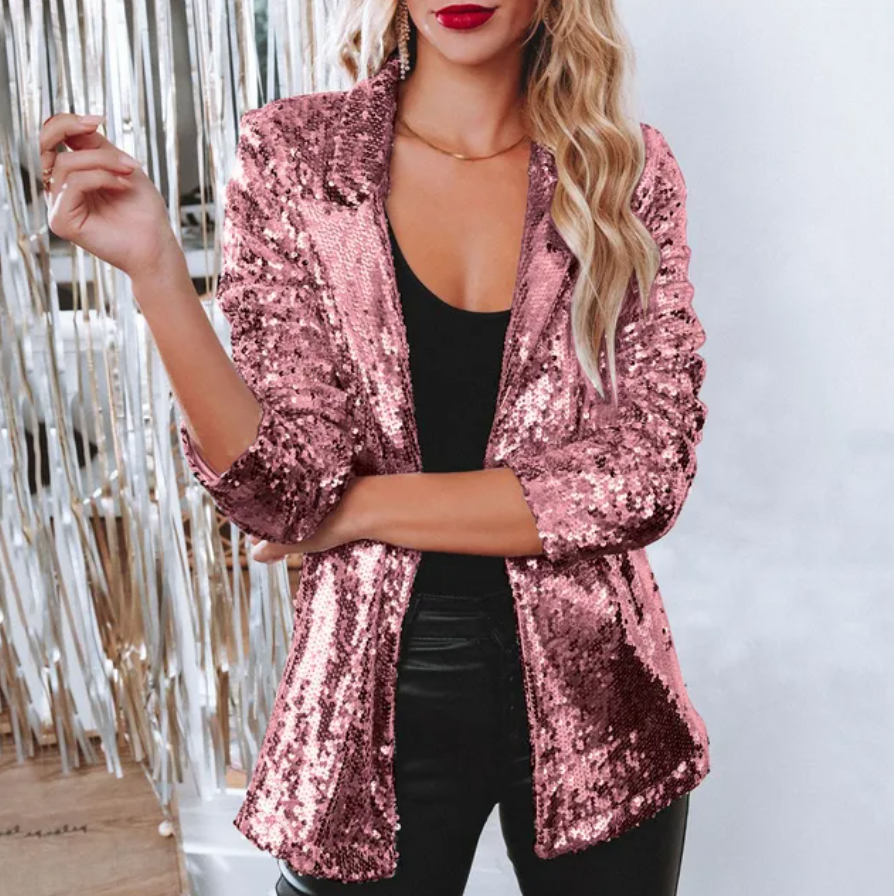 Marilou – Glinsterende Lange Feestblazer