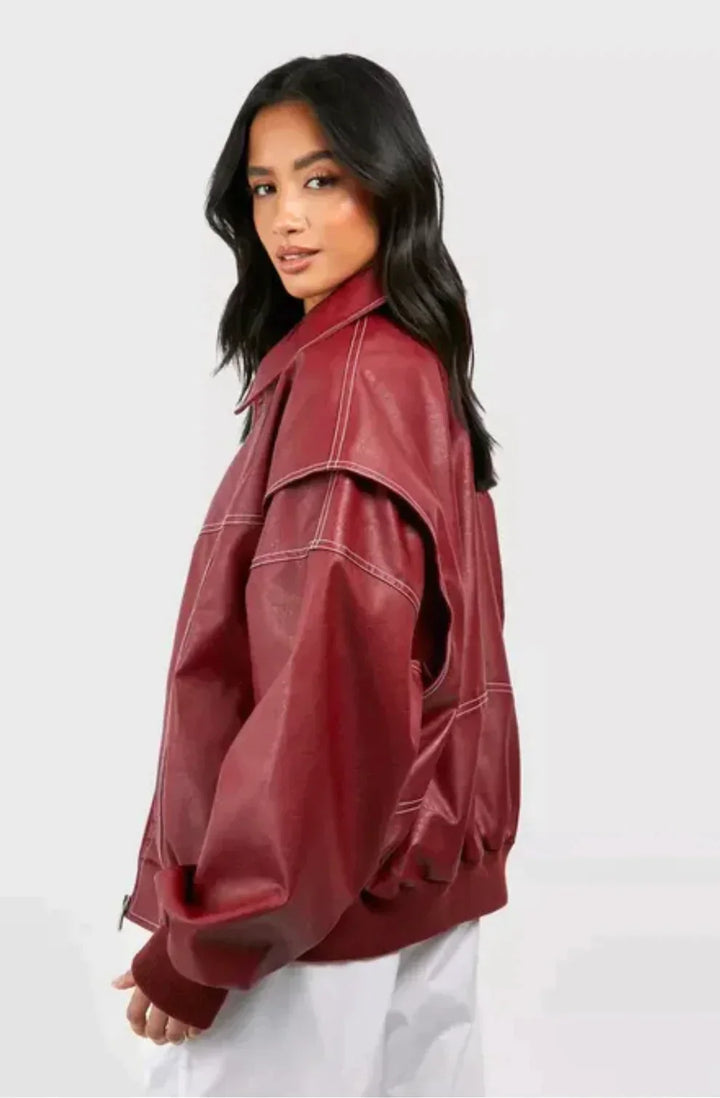 Vivien – Oversized Leren Jas