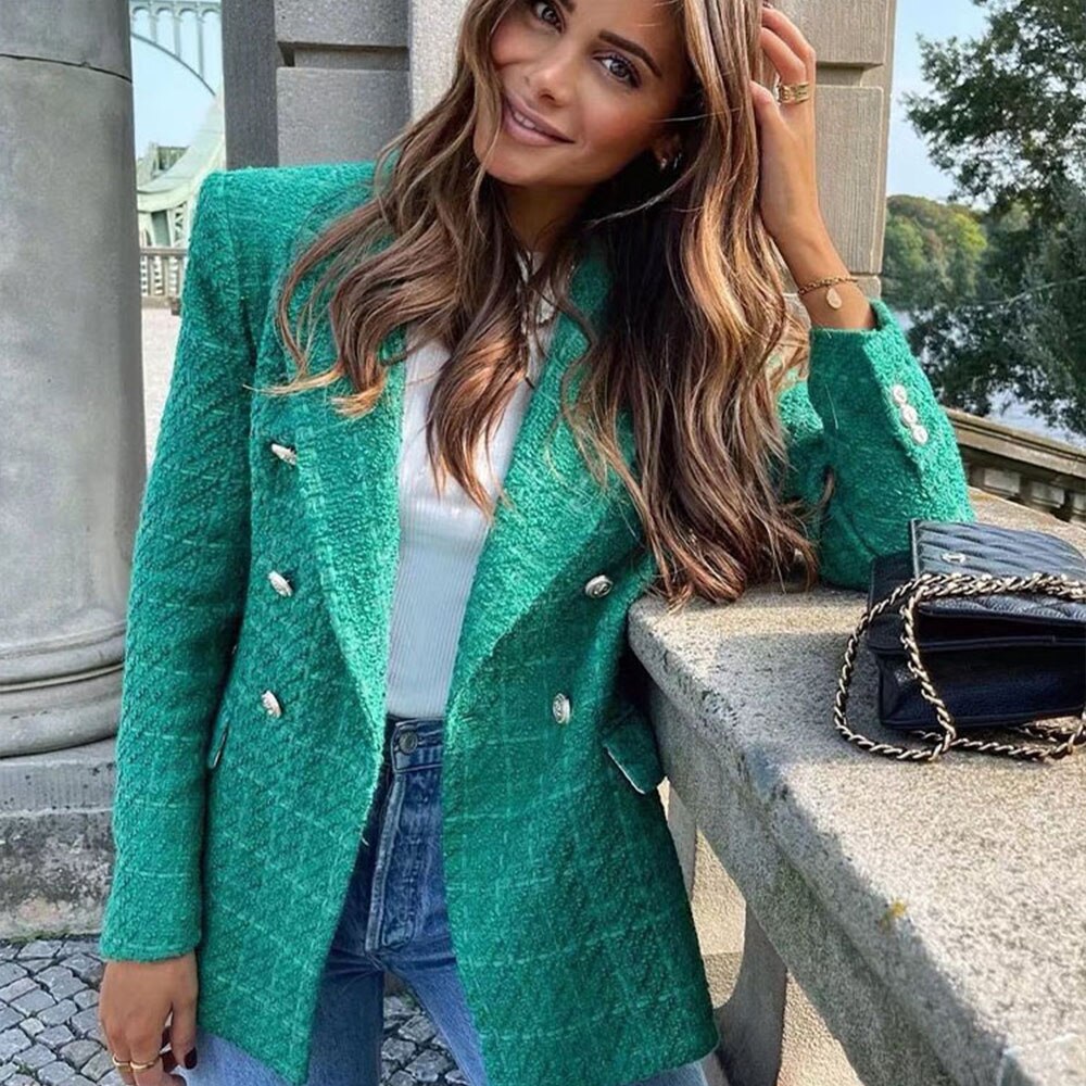 Eveline – Double-breasted Blazer Met Contrasterende Details