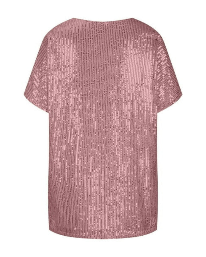 Noelia – Pailletten T-Shirt Met V-Hals
