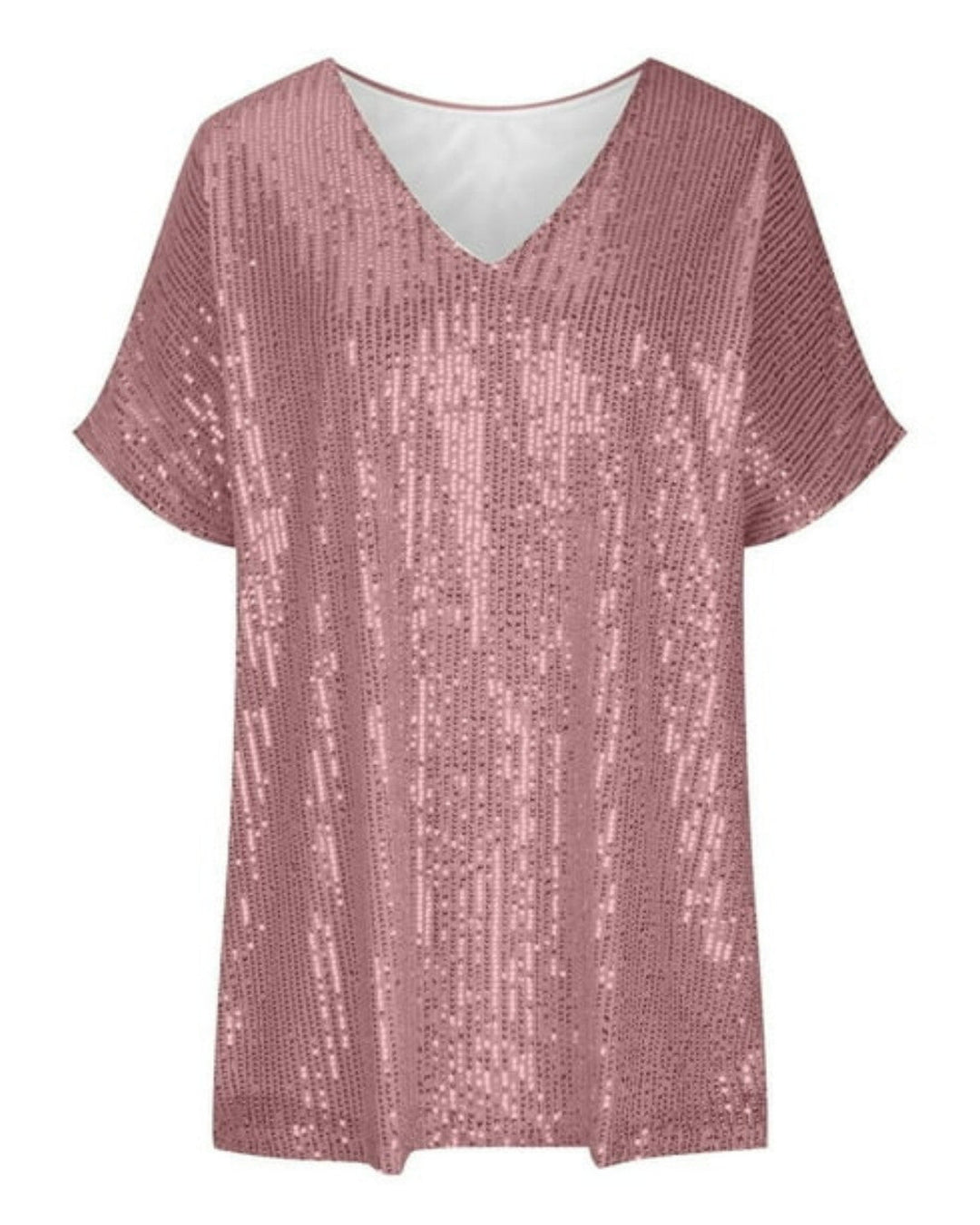 Noelia – Pailletten T-Shirt Met V-Hals