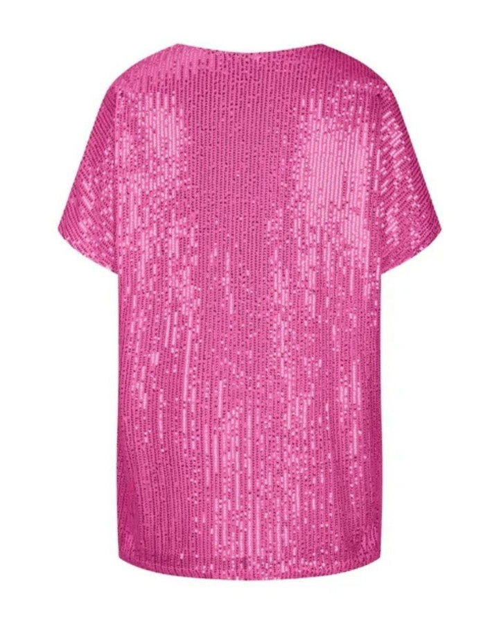 Noelia – Pailletten T-Shirt Met V-Hals