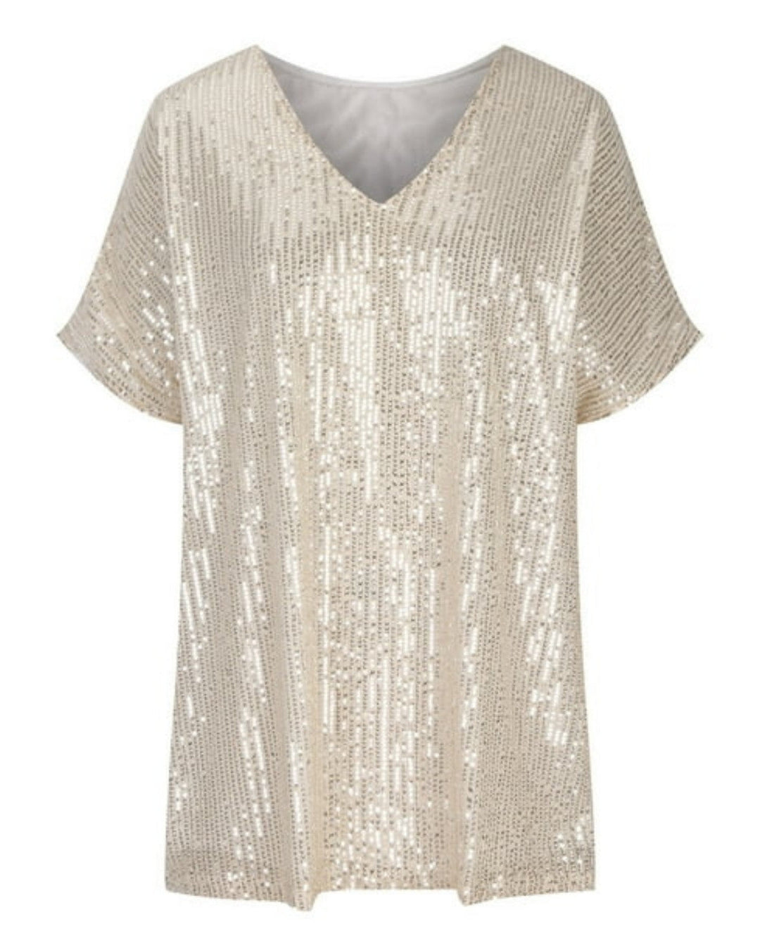 Noelia – Pailletten T-Shirt Met V-Hals