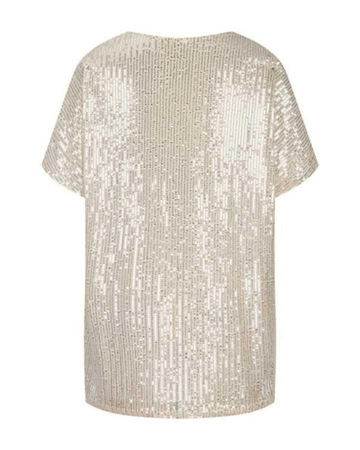 Noelia – Pailletten T-Shirt Met V-Hals
