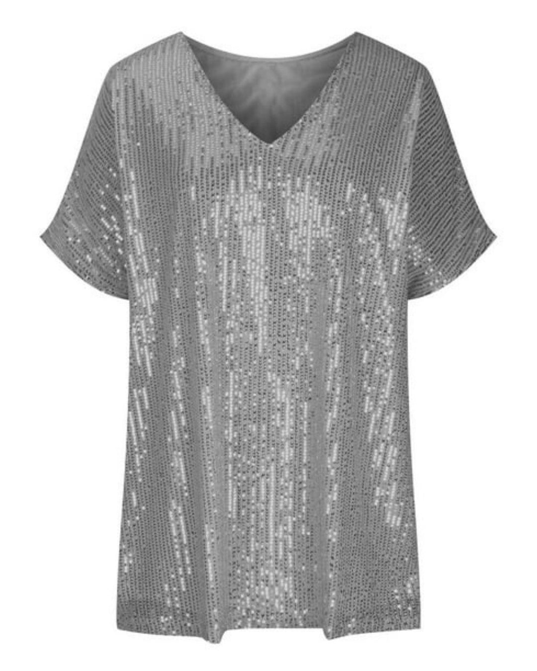 Noelia – Pailletten T-Shirt Met V-Hals