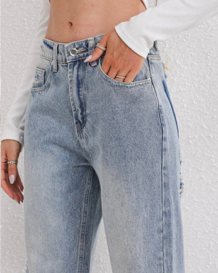 Maud – Jeans Met Hoge Taille En Wijde Pijpen
