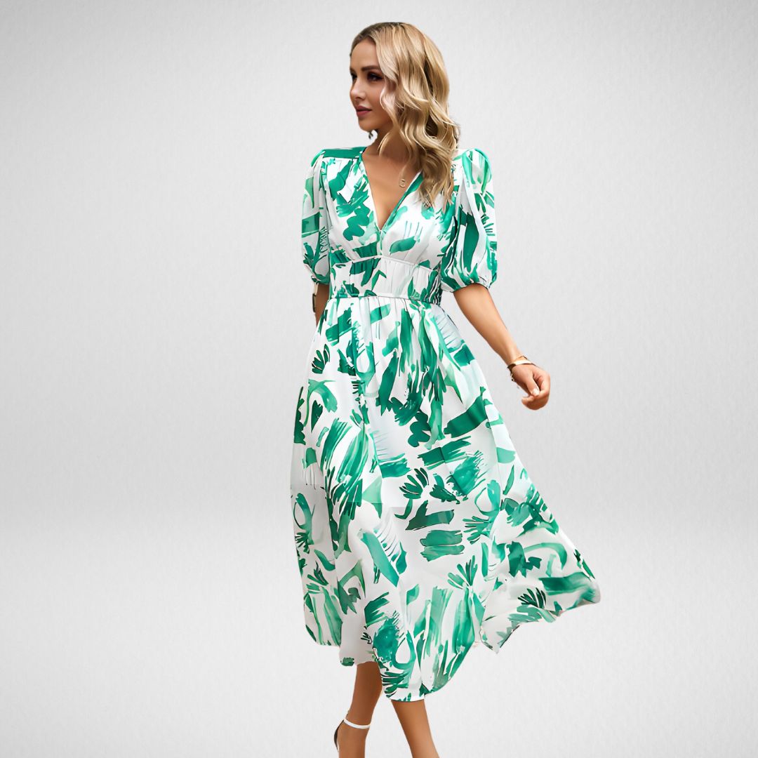 Elegante maxi-jurk met V-hals voor dames