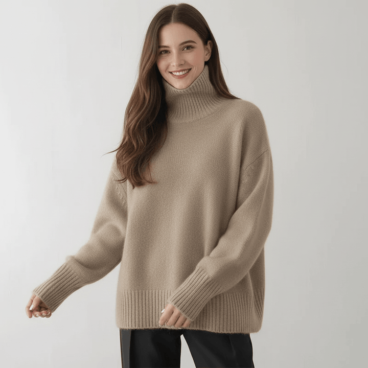 Warme dames coltrui in zachte stof en elegante stijl