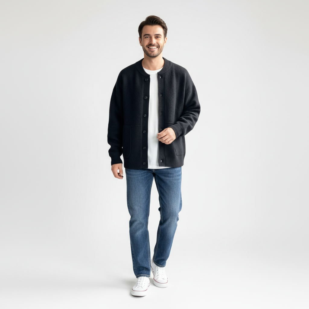Stijlvol heren vest met knopen van zachte wol, comfortabel en tijdloos