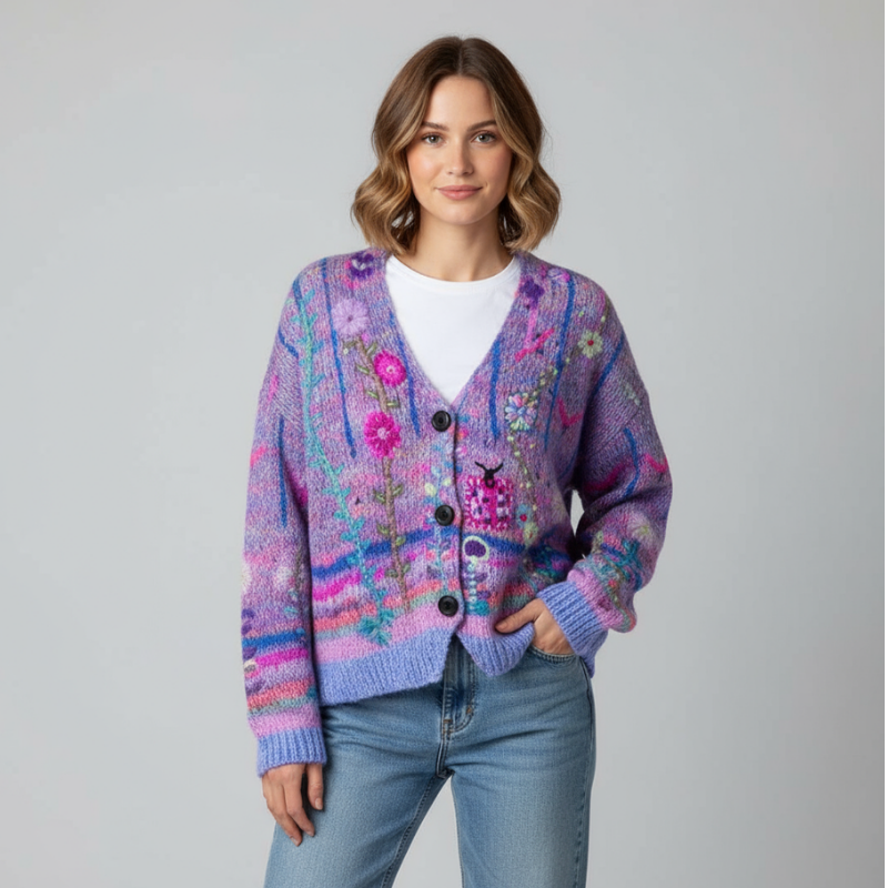 Aurélie zachte luxe damestrui van Lenoriva – elegante knit met verfijnde textuur en vrouwelijke pasvorm